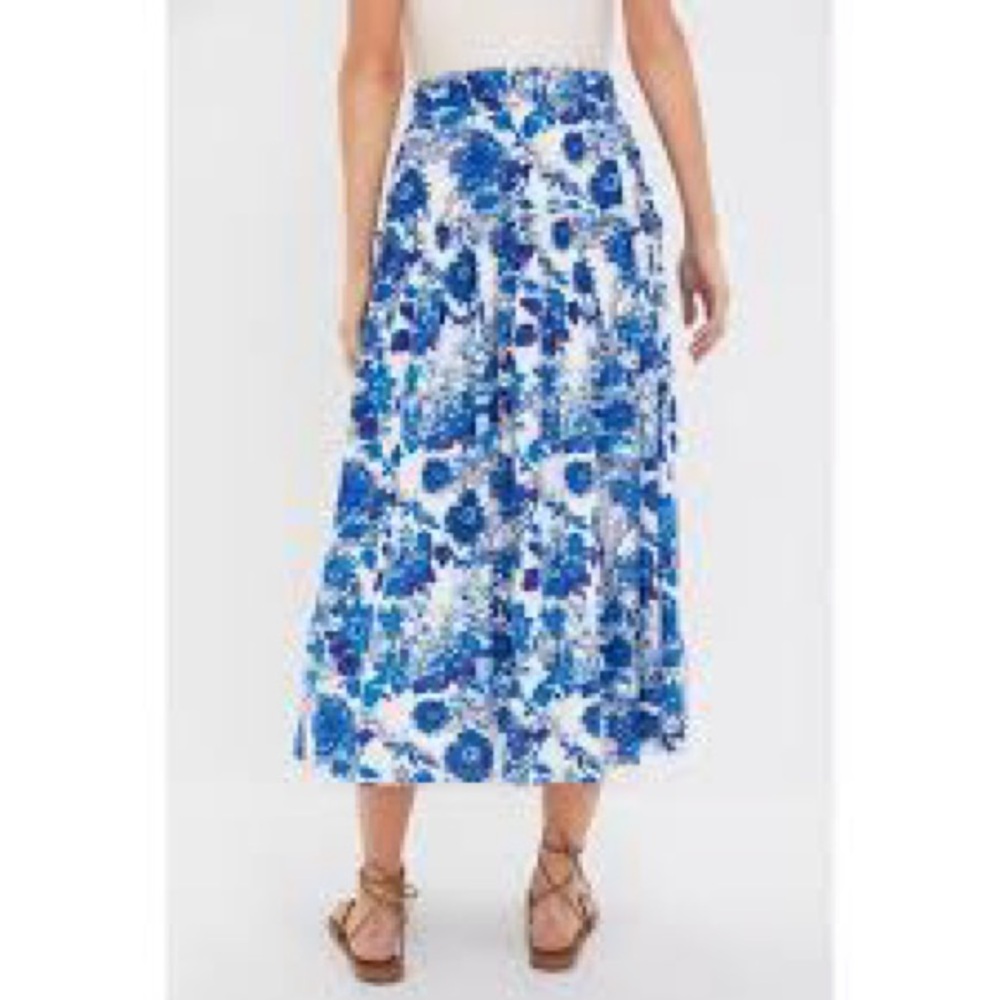 NWT Hyacinth House ISLA Blue & White Floral Maxi Skirt | Elastic Waist | Small - Picture 3 of 10